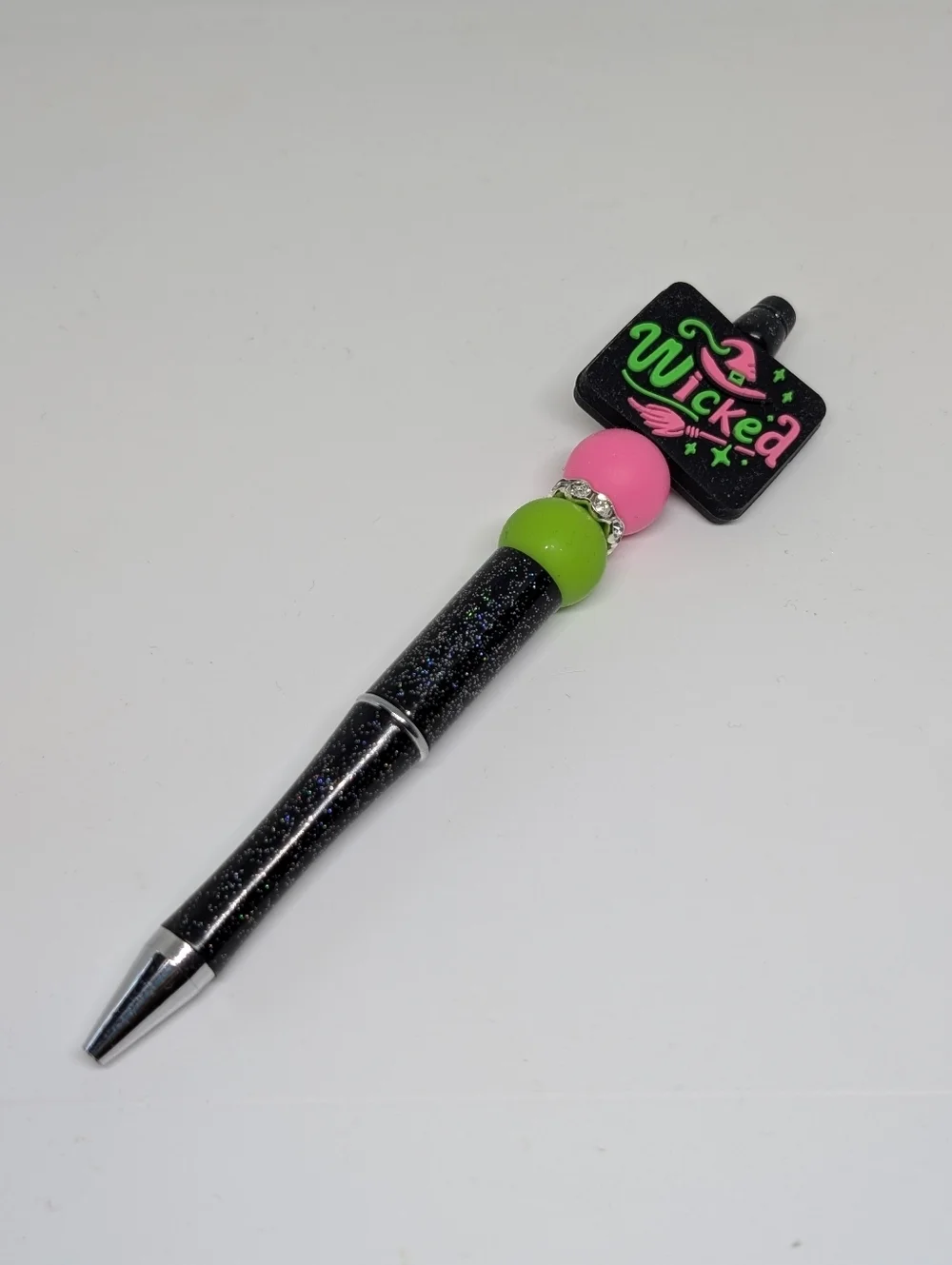 Handmade Glitter Wicked Beaded Silicone Focal Bead Pen